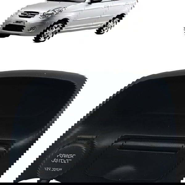 Moldura Porta Objetos Tomada Usb12v Kia Picanto 2009 Detalhe