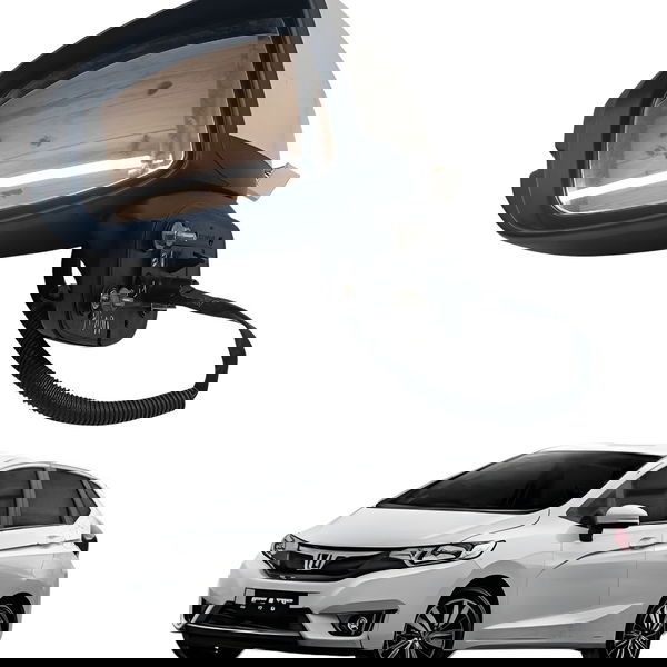 Retrovisor Esquerdo C/pisca Honda Fit 2015 2016 Detalhe