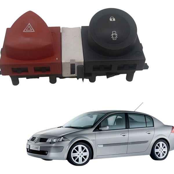 Moldura Botão Alerta Trava Megane Grand Tour 2007