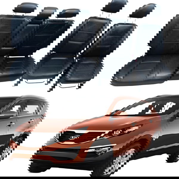 Jogo Banco Couro Preto Kia Sportage 2014 2015 2016 2017 2018