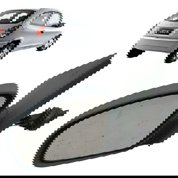 Retrovisor Manual Esquerdo Chevrolet Celta 2005 2006 Detalhe