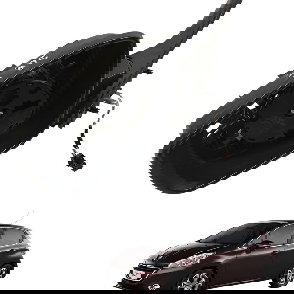 Retrovisor Esquerdo Sem Espelho Peugeot 208 1.5 2013 2014