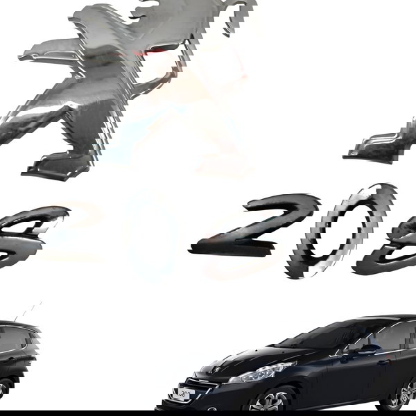 Emblema Cromado Peugeot 208 Allure 2014 Detalhe