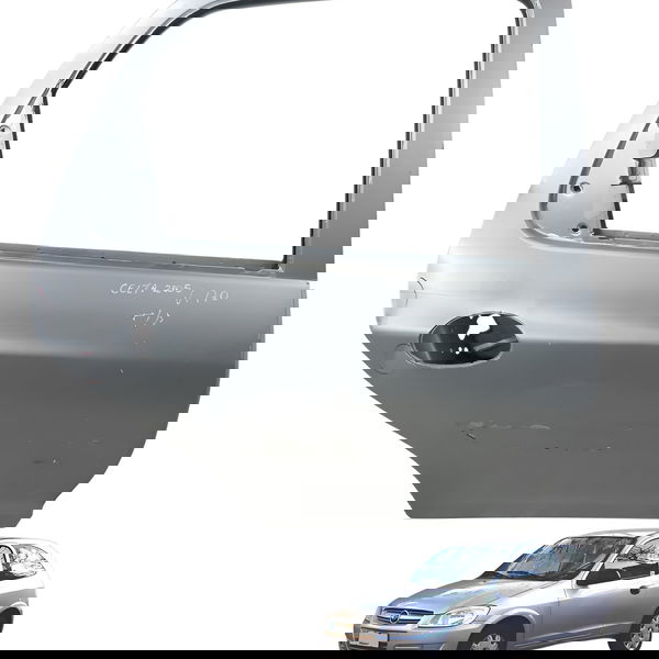 Porta Traseira Direita Chevrolet Celta 4p 2005 2006 Detalhe Traseira Direito Prateado