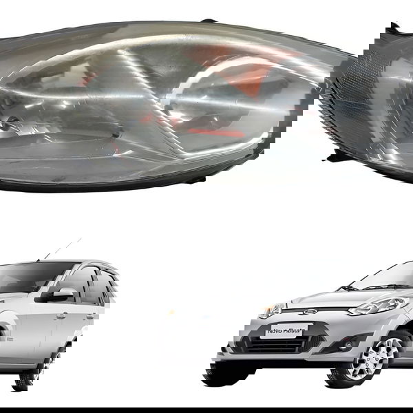 Farol Direito Ford Fiesta 1.6 Rocam 2011 2012 2013 Detalhe Direito/passageiro
