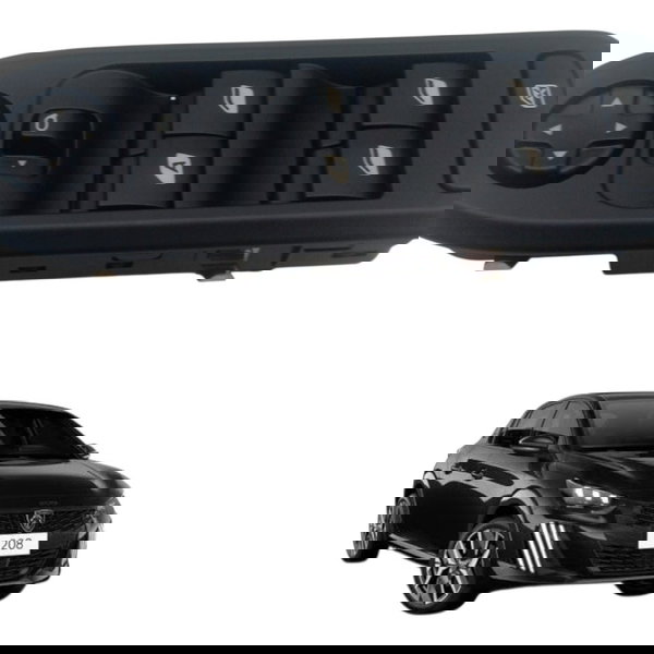 Botão Comando Vidro Eletrico Peugeot 208 2008 Led Branco