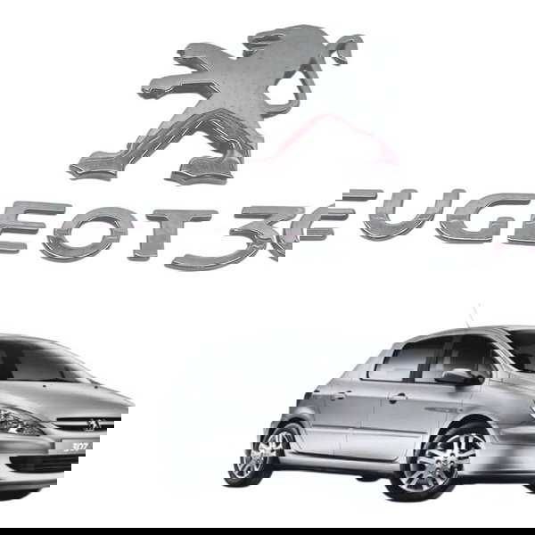 Kit Emblema Tampa Traseira Peugeot 307 2.0 2008 2009 2010