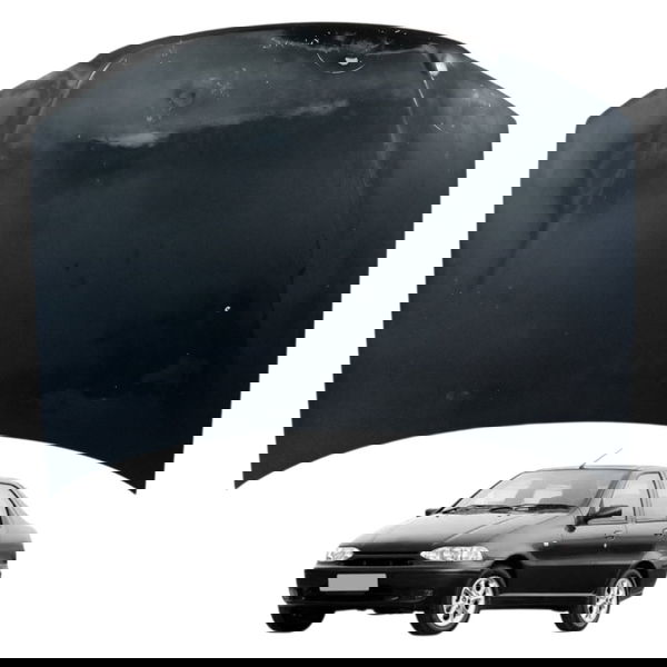 Capô Fiat Siena 1.0 Preto 2008 2009 2010 2011 2012 Detalhe