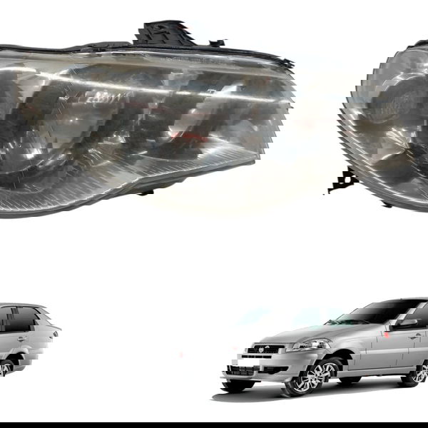 Farol Direito Foco Duplo Fiar Siena Palio 1.0 2008 2009 2010 Direito/passageiro