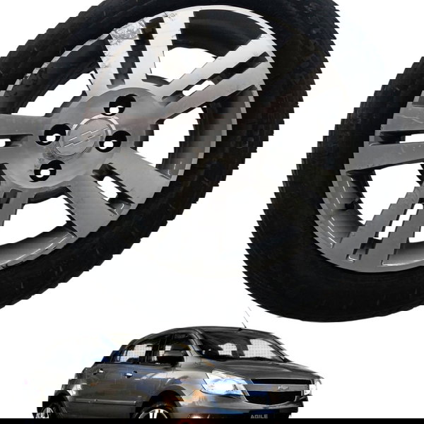 Roda Pneu 195/55r15 Firestone Gm Agile 2012 2013 Detalhe