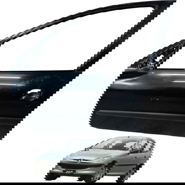 Porta Dianteira Esquerda Peugeot 206 4p 2005 2006 Detalhe Dianteira Esquerdo