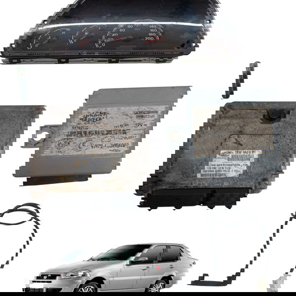 Kit Modulo Injeção Cod Painel Fiat Siena 1.0 2008 2009 2010