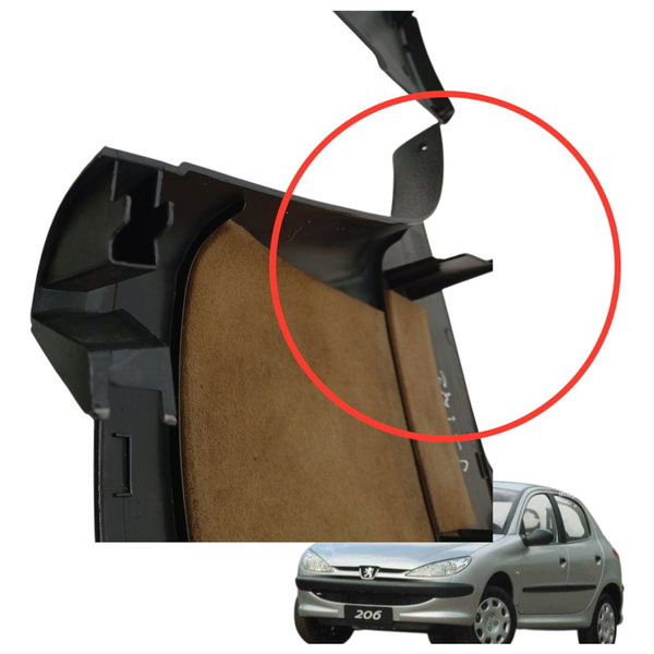 Moldura Direita Inferiror Coluna Peugeot 206 2005 Detalhe