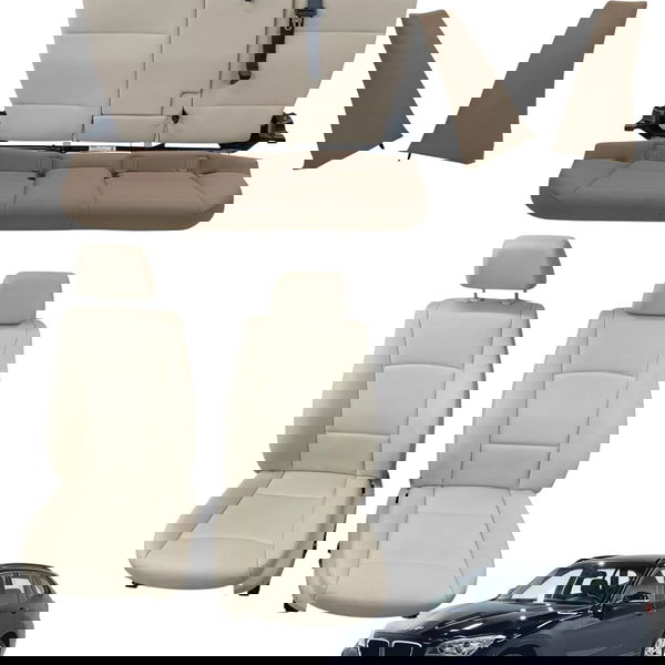 Jogo Bancos Couro Bmw X1 S Drive 2.0 N20 2013 2014 Detalhe Creme