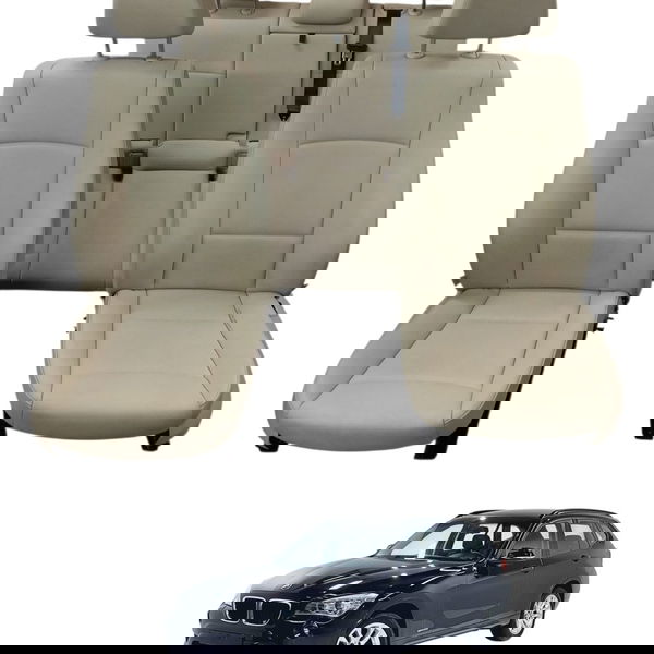 Jogo Bancos Couro Bmw X1 S Drive 2.0 N20 2013 2014 Detalhe Creme