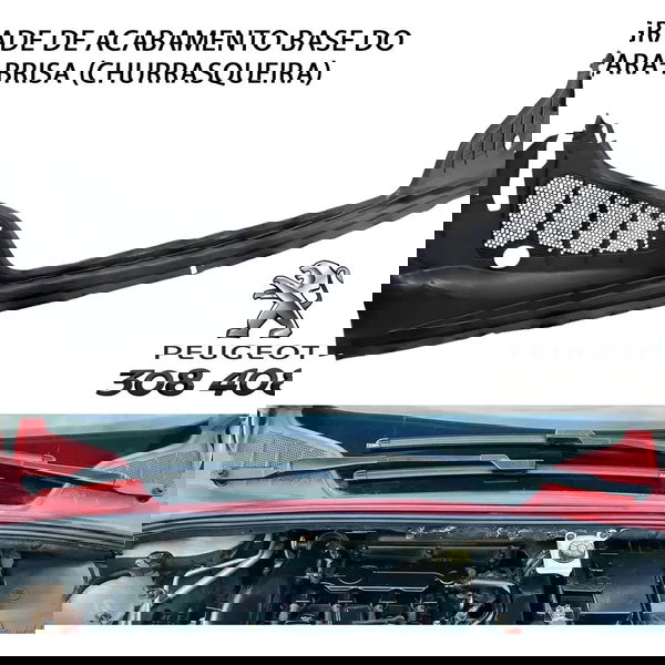 Churrasqueira Grade Parabrisa Peugeot 308 408 - Nova