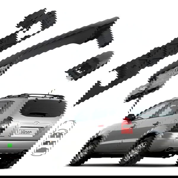 Maçaneta Externa Traseira Esquerda C/ Suporte Tucson Gl Gls Preto Traseira