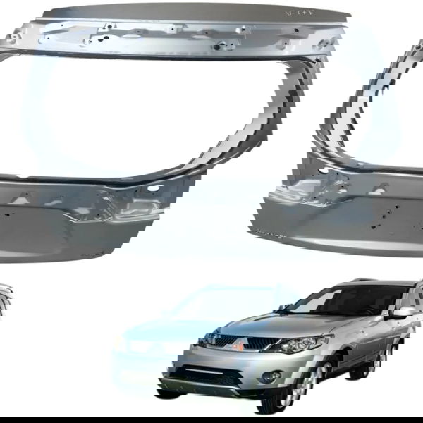 Tampa Traseira Mitsubishi Outlander 3.0 V6 2010 Detalhe Cinza