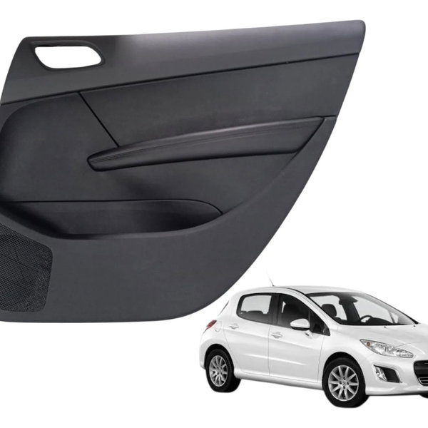 Forro Porta Traseiro Direito Peugeot 308 4p Allure 2013 2014 Preto